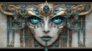 Intricate Steampunk Fantasy Mask with Blue Eyes