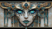 Intricate Steampunk Fantasy Mask with Blue Eyes