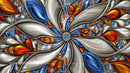 Vibrant Fractal Art with Blue and Orange Highlights