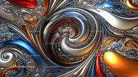 Intricate Metallic Swirl with Vibrant Colors