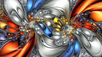 Vibrant Abstract Fractal with Swirling Geometric Forms