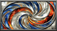 Vibrant Blue and Orange Swirl Fractal Art
