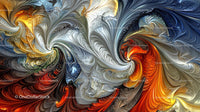 Vibrant Abstract Fractal Swirl Artwork