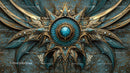 Intricate Blue and Gold Ornamental Design