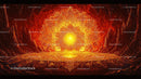 Intricate Glowing Mandala with Fiery Patterns and Cosmic Energy