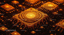Intricate Glowing Fractal Pattern in Warm Orange