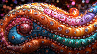 Vibrant Ornate Swirls with Gemstone Accents