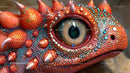 Close-Up of Vibrant Fantasy Dragon Eye with Scales