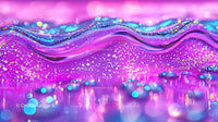 Vibrant Abstract Waves of Pink and Blue with Sparkling Details
