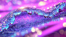 Vivid Water Droplets on Purple Background
