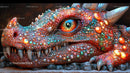 Colorful Fantasy Dragon with Intricate Scales and Fiery Eye