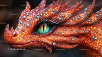 Close-Up of Vibrant Mystical Dragon Eye