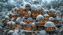 Magical Snow-Covered Fantasy Castle at Night