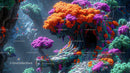Enchanted Pathway Through a Vibrant Fantasy Forest