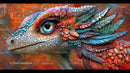 Vibrantly Detailed Dragon with Colorful Scales and Blue Eye