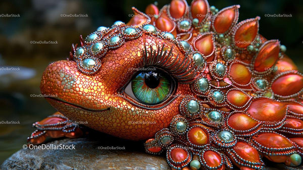 Jeweled Fantasy Lizard with Intricate Scales