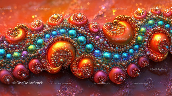 Vibrant Abstract Fractal Design in Bold Colors