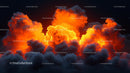 Dramatic Fiery Clouds Illuminated at Sunset