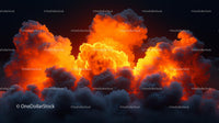 Dramatic Fiery Clouds Illuminated at Sunset