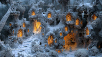 Enchanted Snowy Forest with Glowing Fairy Houses