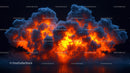 Dramatic Fiery Explosion with Intense Flames