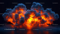 Dramatic Fiery Explosion with Intense Flames