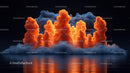 Dramatic Orange Clouds Reflecting Over Calm Water