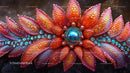 Intricate Gemstone Floral Pattern with Vibrant Colors