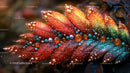 Vibrant Feather with Gemstone Decoration in Artistic Style