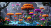 Fantasy World with Vibrant Floating Trees and Waterfalls