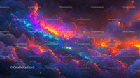 Vibrant Cosmic Clouds in a Starry Night Sky