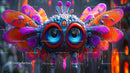 Vivid Fantasy Creature with Colorful Wings and Big Eyes