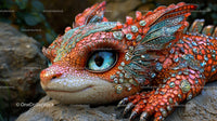 Jeweled Fantasy Lizard with Intricate Scales and Vibrant Colors