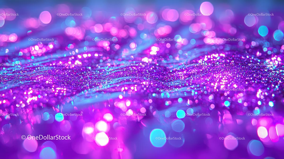 Żywe różowe i niebieskie tło bokeh z brokatem