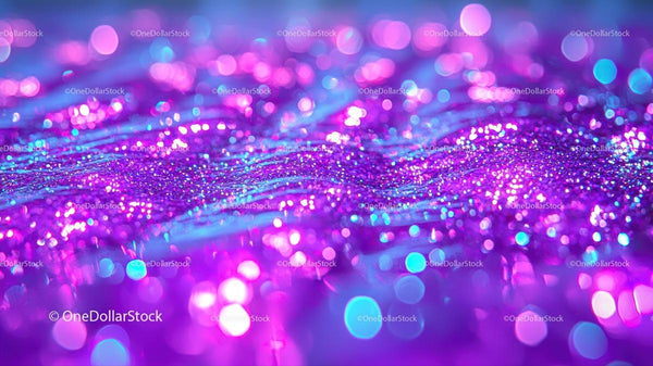 Żywe Różowo-Niebieskie Tło z Efektem Bokeh i Brokatem