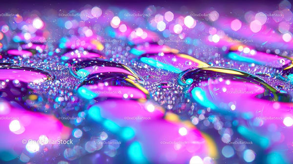 Vibrant Abstract Bokeh with Colorful Droplets