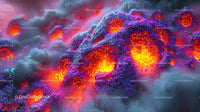 Surreal Fiery Landscape with Vibrant Colors