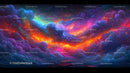 Vibrant Abstract Sky with Colorful Clouds and Cosmic Hues