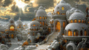 Enchanting Fantasy Cityscape with Glowing Domes