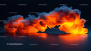 Fiery Orange Smoke Cloud with Vibrant Colors