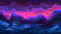 Surreal Cosmic Landscape with Vivid Colors and Clouds