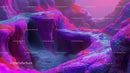 Surreal Fantasy Canyon with Vibrant Colors and Abstract Forms