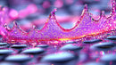 Vibrant Pink Water Splash with Bubbles in Macro View
