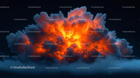 Dramatic Fiery Explosion with Billowing Smoke