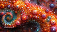 Vibrant Abstract Art with Dynamic Bubble Pattern