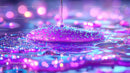 Vibrant Purple Liquid Abstract with Shimmering Droplets