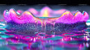 Vibrant Liquid Splash with Neon Colors and Abstract Art