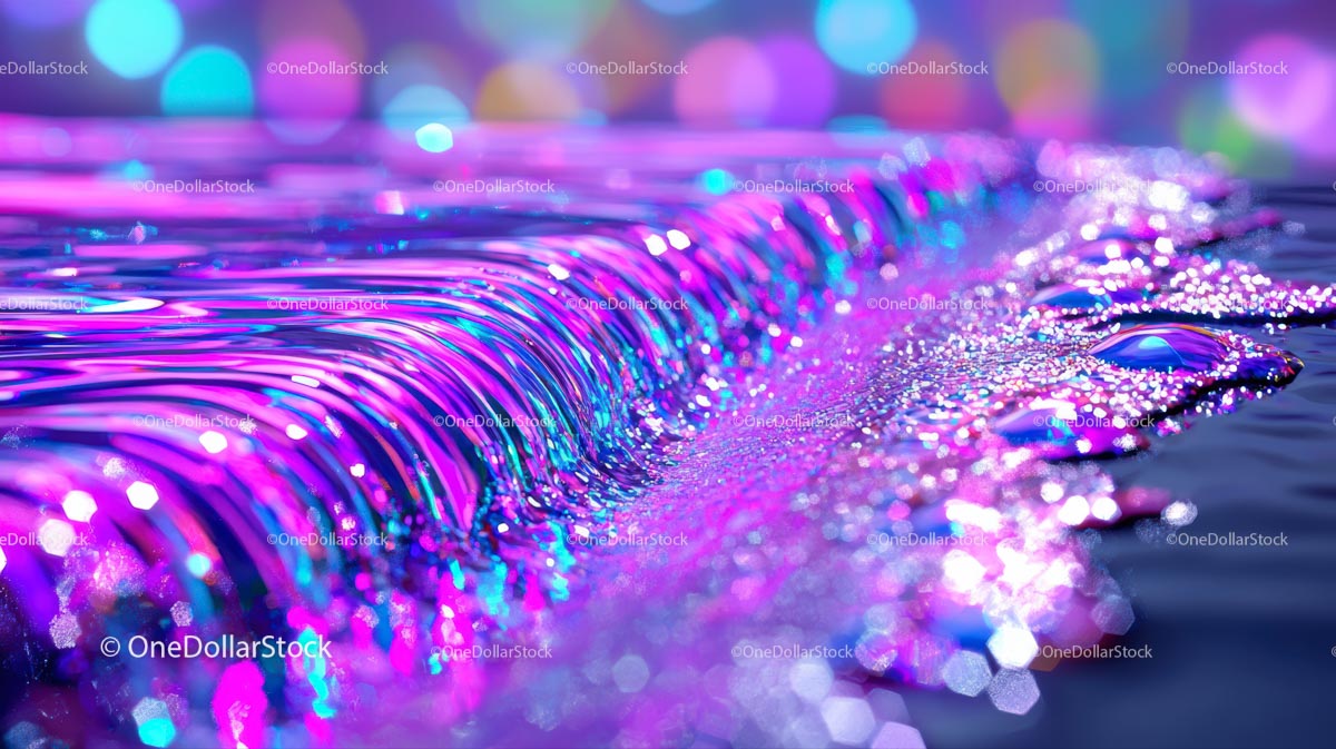 Żywy fioletowy i różowy przepływ cieczy z efektem bokeh