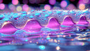 Vibrant Water Droplets on Abstract Background