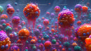 Vibrant Abstract Spheres in a Dreamlike Fantasy World
